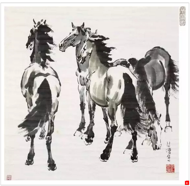 徐悲鸿的《四马图》 