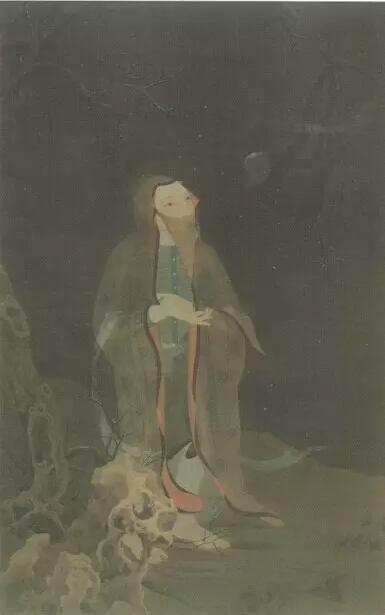 郝量《寒林独立》 水墨 绢本 152.5×96.5cm 2011