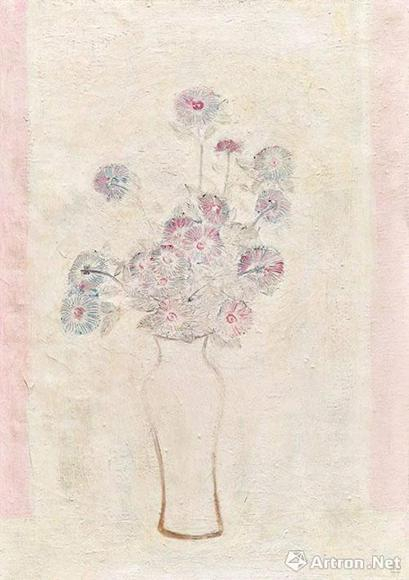 常玉《白瓶粉红菊》 成交价：5546万港元 &nbsp;保利香港五周年春拍
