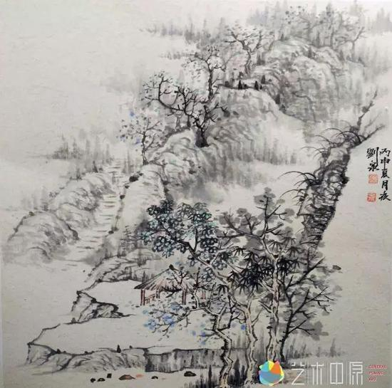 山水小品二 43X43cm