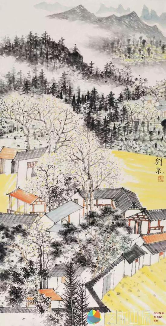 乡间花语137X70cm纸本水墨