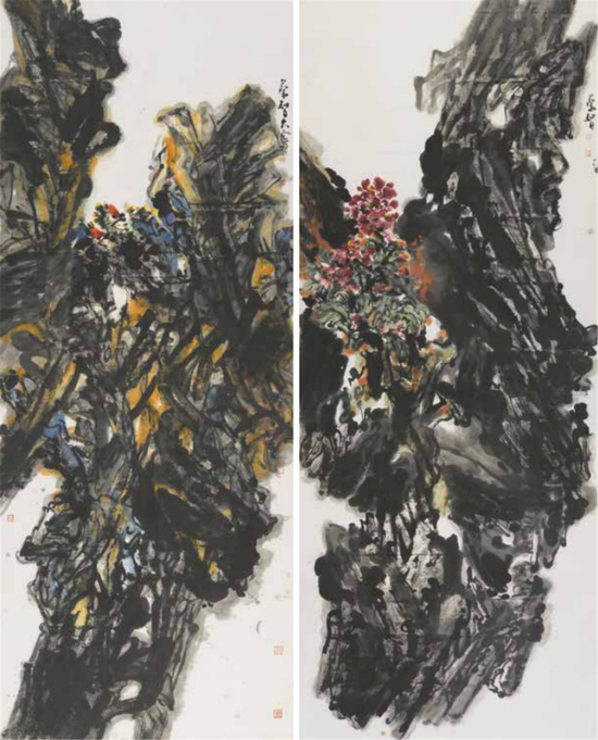 《南园情愫》&nbsp;&nbsp;360cm×145cm×2 &nbsp;2017年
