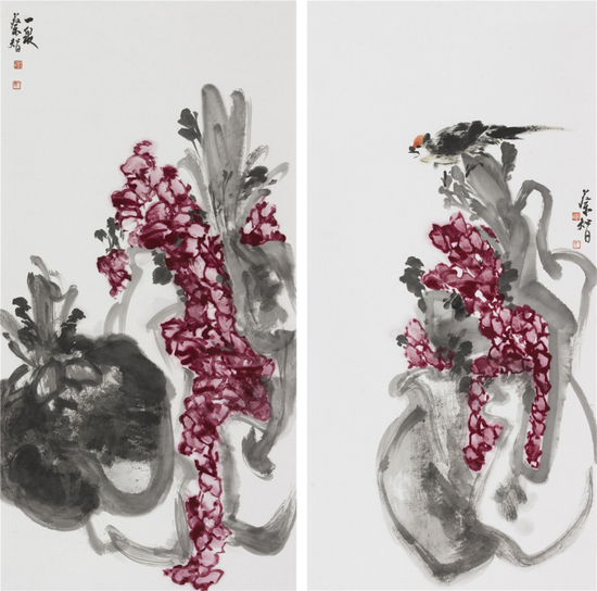 《秋浓-1》&nbsp;&nbsp;136cm×68cm×2 &nbsp;&nbsp;2015年