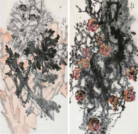 《大写花卉》240cm×120cm×2&nbsp;&nbsp;2015年