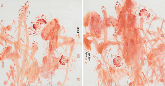 《和气》&nbsp;&nbsp;98cm×98cm×2 &nbsp;2015年