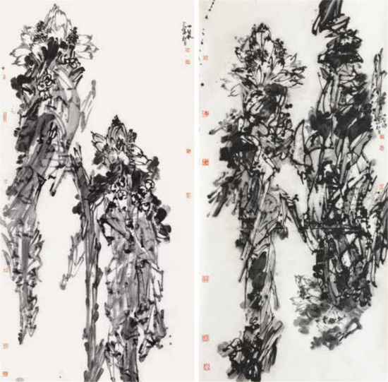 《金莲涌韵-2》&nbsp;&nbsp;240cm×120cm×2&nbsp;&nbsp;2013年
