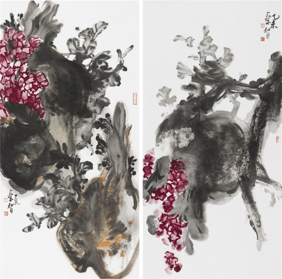《秋浓-2》&nbsp;&nbsp;136cm×68cm×2&nbsp;&nbsp;2015年