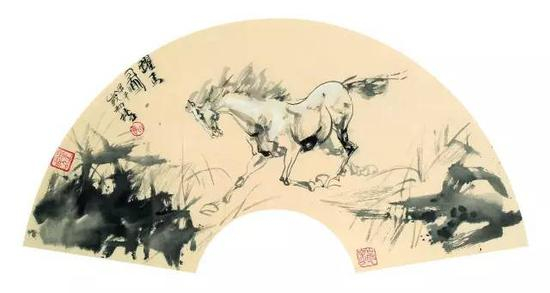 《躍马图》&nbsp; 龙纯立&nbsp; 国画