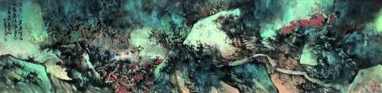 《深谷寂寞》&nbsp;汪家芳&nbsp;国画180cm×60cm