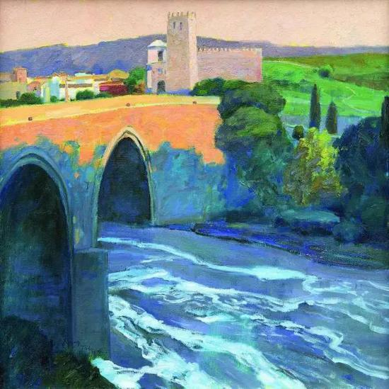 《河水日夜流》&nbsp;卢象太&nbsp; 油画71cm×71cm