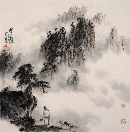 《云山新阳》&nbsp;70x68cm