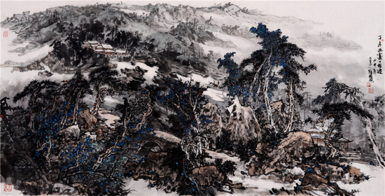 《千年幽处士相游》&nbsp;70x138cm