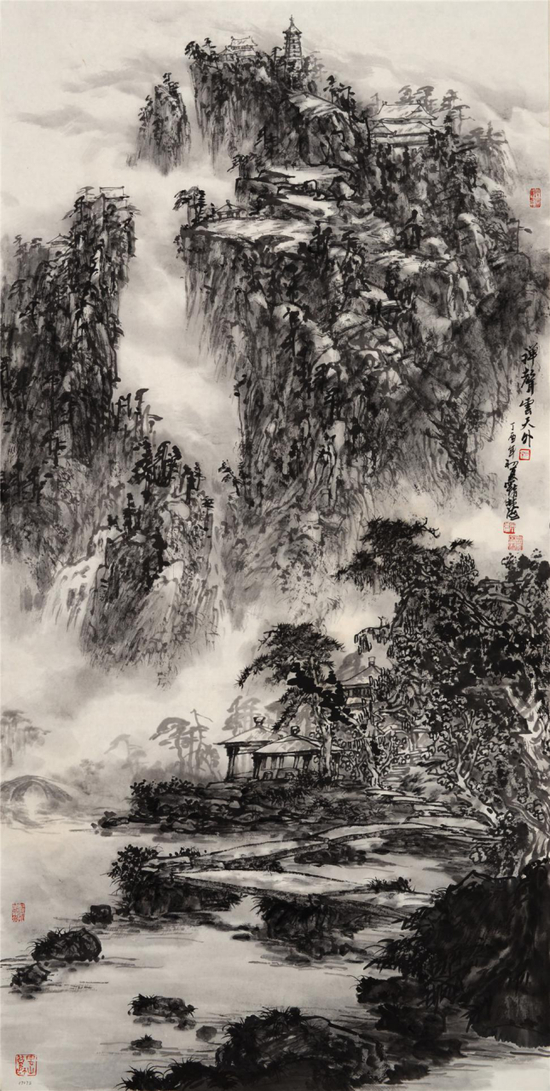《禅声云天外》&nbsp;138x70cm