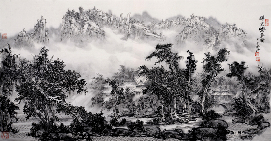 《祥光紫气图》&nbsp;53x100cm