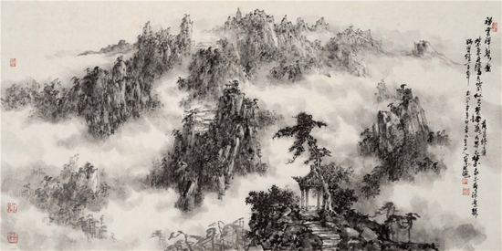 《祥云禅声图》&nbsp;70x138cm