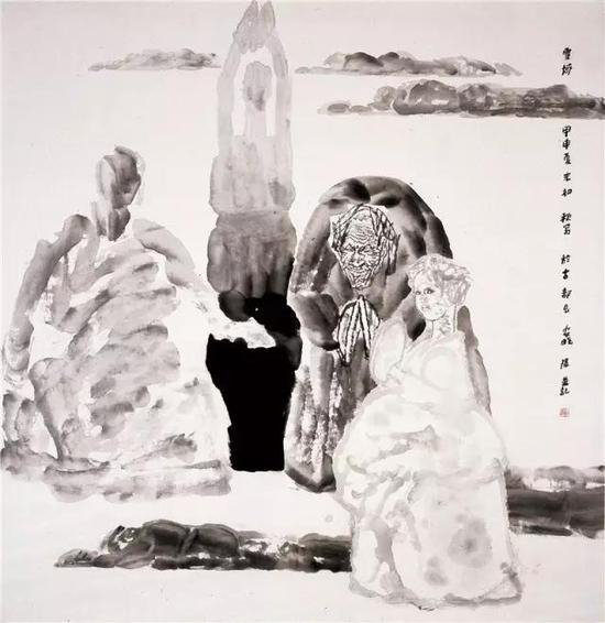 《雪域》纸本水墨&nbsp;&nbsp;200cm×190cm &nbsp;2004年