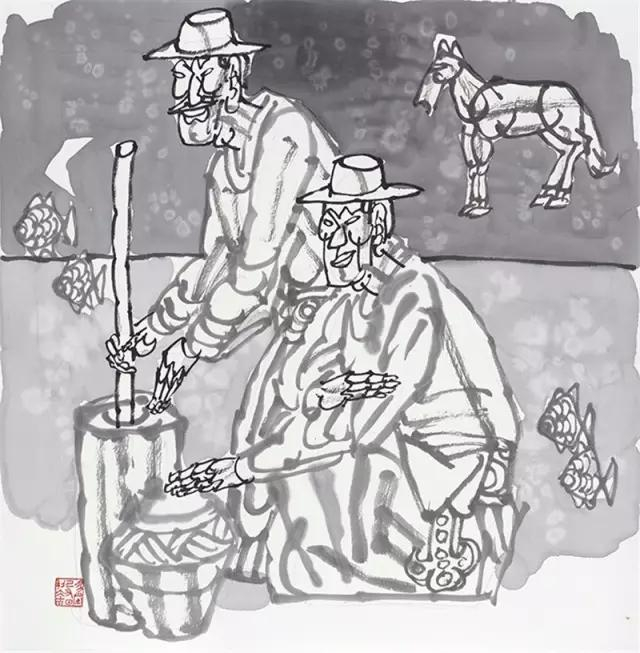 《水墨人物7》&nbsp;&nbsp;68cm×68cm &nbsp;2015年