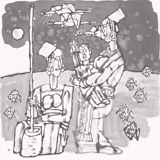 《水墨人物11》&nbsp;&nbsp;68cm×68cm &nbsp;2015年