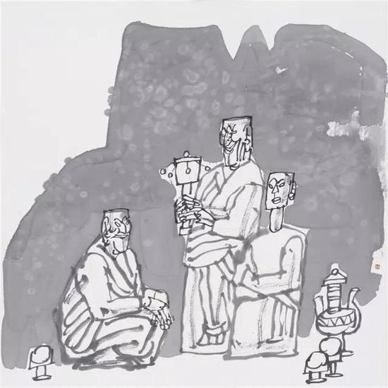 《水墨人物9》&nbsp;&nbsp;68cm×68cm &nbsp;2015年