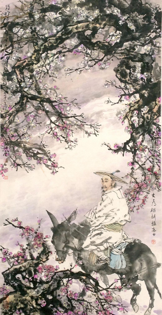 《踏雪寻梅》&nbsp;68×138cm（刘大为、萧瀚合作）