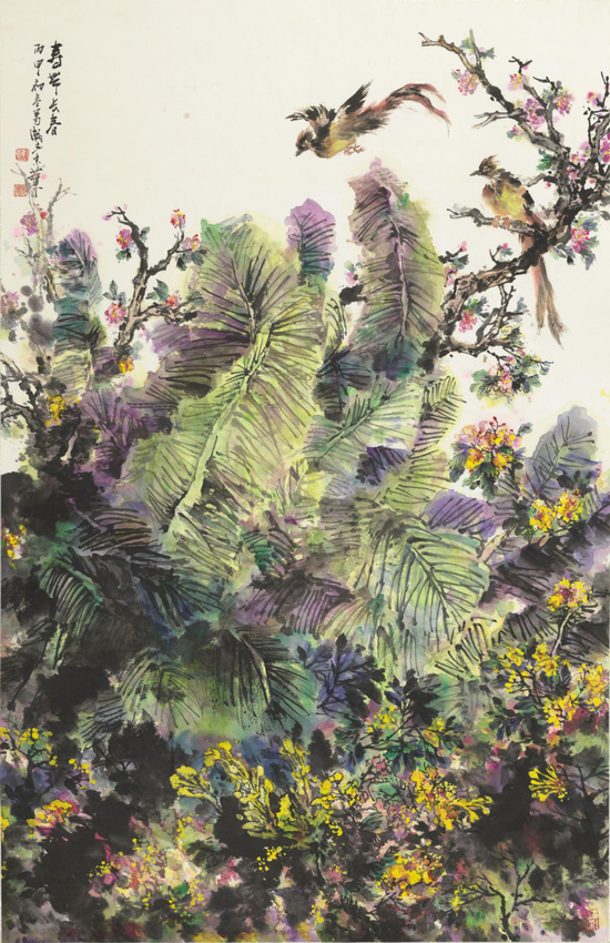 《绶带长春》97x148cm。。北京瀚海483万元