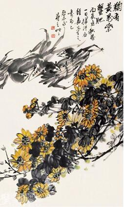 边寿民《菊蟹图》