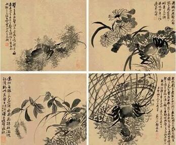 郎葆辰《蟹菊图》