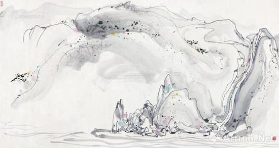 吴冠中《山村好风光》 成交价：724.5万元