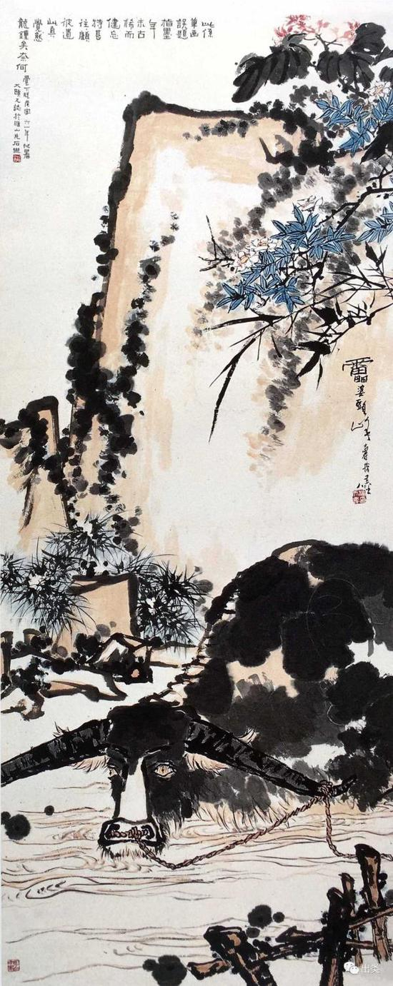 近1.59亿元成交的潘天寿《耕罢图》的疏密和虚实_手机新浪网