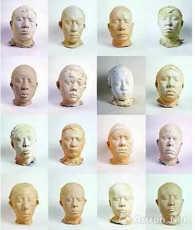 张大力 《一百个中国人》接拼图 &nbsp;玻璃钢 &nbsp;170×50×30cm（平均） &nbsp;2001-2002年