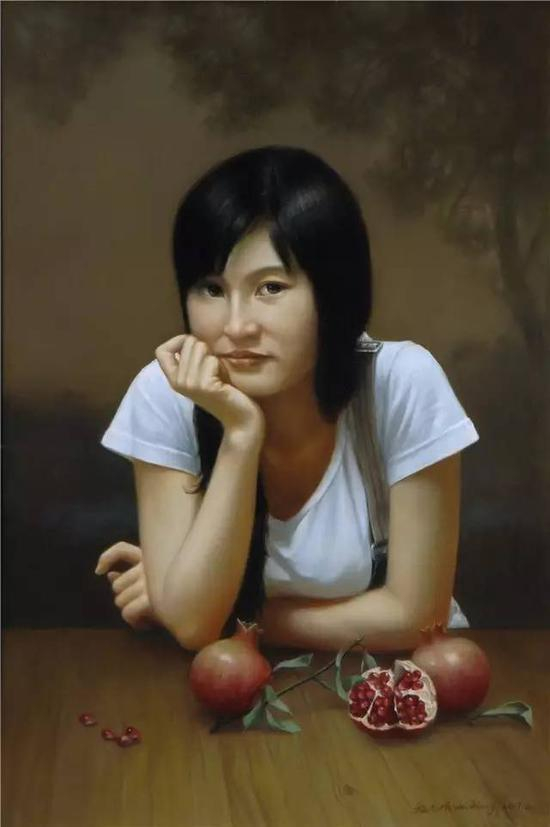 《红石榴》丨75cmx50cm