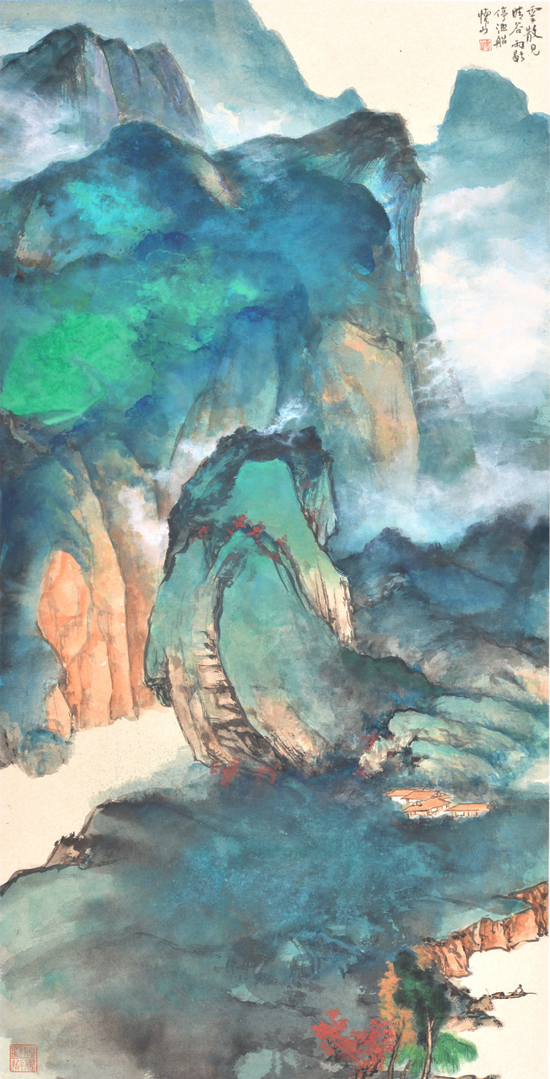 《云散见青谷》&nbsp;137x69cm