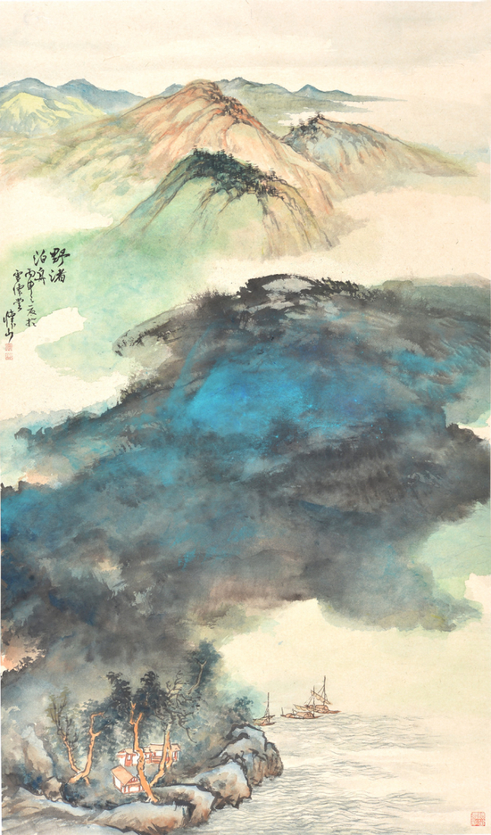 《野渚泊舟》 &nbsp;119x69cm