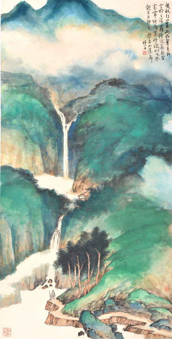 《山麓观泉》&nbsp;137x69cm