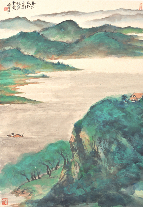 《舟泛江湖远》 &nbsp;83x57cm