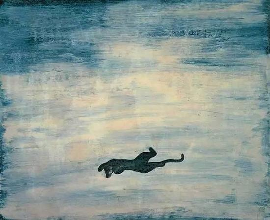 荒漠中的豹，1940s，油画 纤维板，61x72.8cm