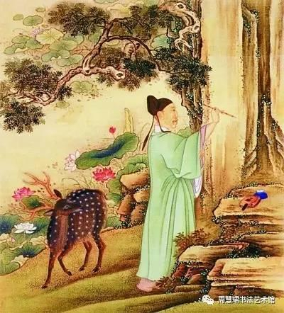 雍正帝行乐图 图中雍正皇帝扮成苏轼于山野题诗