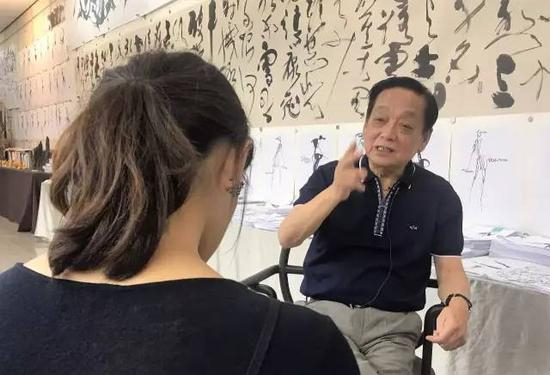 韩美林接受采访