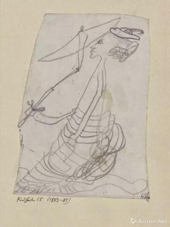 女人和伞 由4-6岁的保罗·克莱（Paul Klee）在1883-1885年间创作