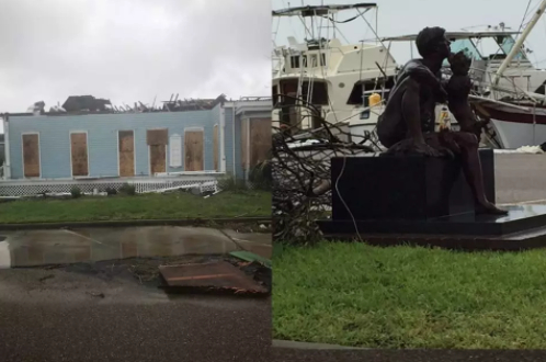 　　哈维飓风袭击后的罗克波特艺术中心。Michael Atkinson，Man‘s Best Friend（1999），罗克波特艺术中心，Courtesy of Elsa Mathews。图片：Courtesy of Audrianna Rios