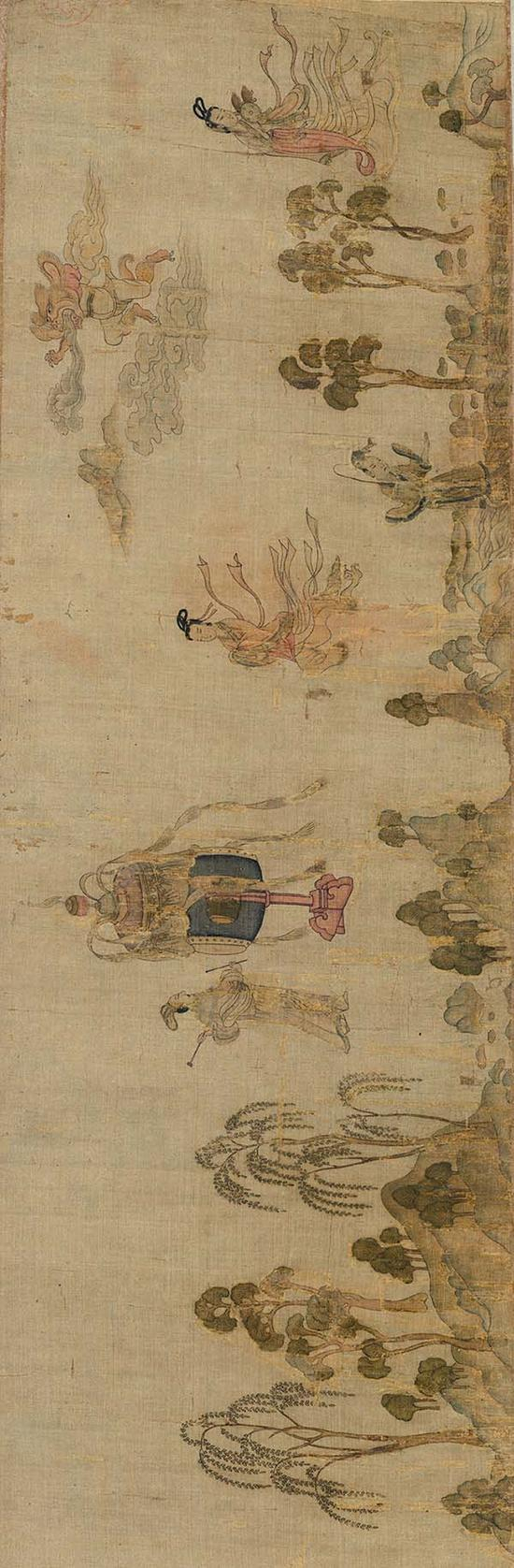 佛利尔美术馆藏《洛神赋图》首段：洛神出场“翩若惊鸿，婉若游龙”