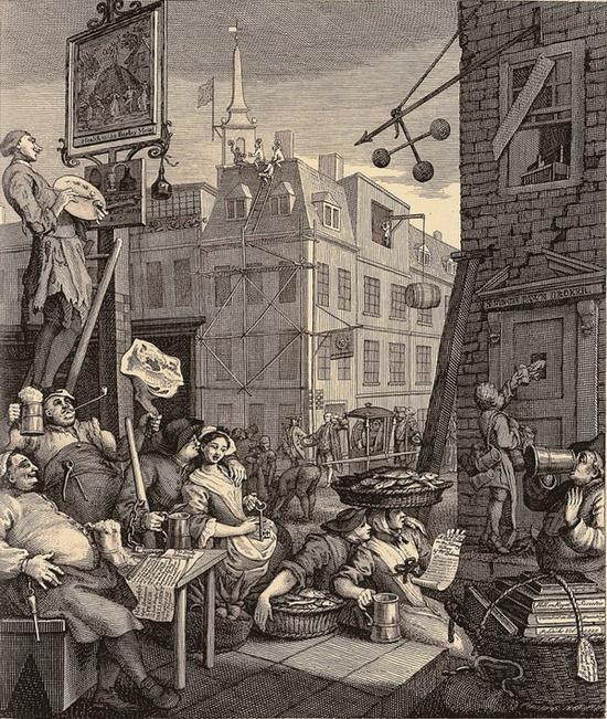 荷加斯版画《啤酒街》