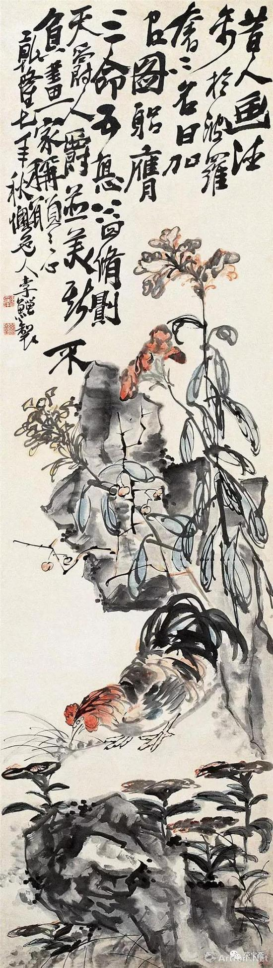 清 李鱓 加官图 1742年 荣宝斋藏