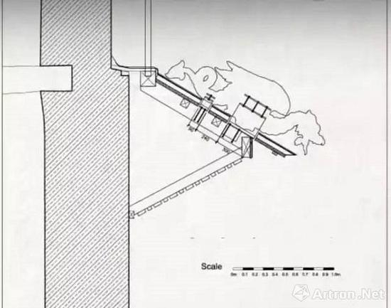 　　新造龙形脊饰的安装结构，来源：Austiin-Smith：Lord 公司纪录片《The restoration of The Great Pagoda： A game-changing conservation architecture project》