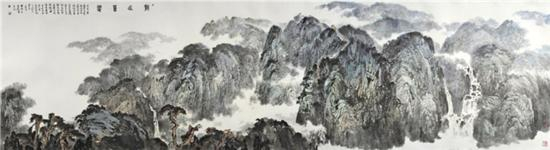 《龍出蒼翠》宣紙水墨礦物色 &nbsp;175×670cm&nbsp;&nbsp;2011年11月