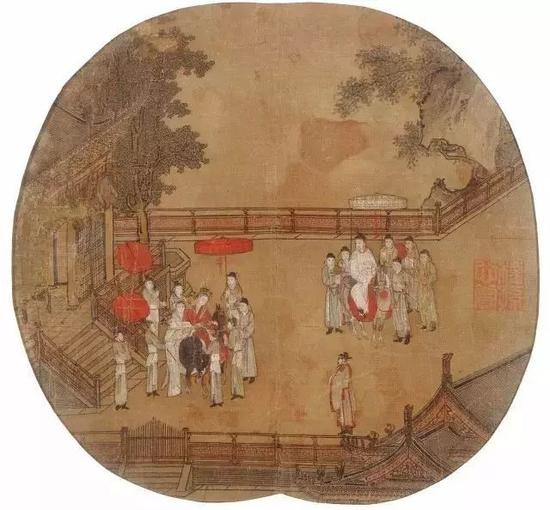 仇英 《宋人画杨贵妃上马图》