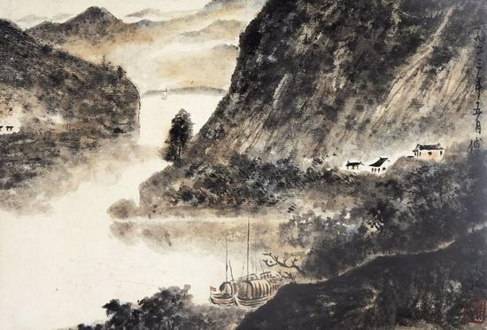 诗意画:傅抱石的亿元时代_手机新浪网