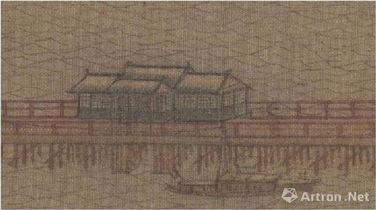 宋人《长桥卧波图》中朱色的长桥