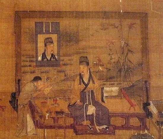 图12：宋代佚名《人物》册页屏风局部