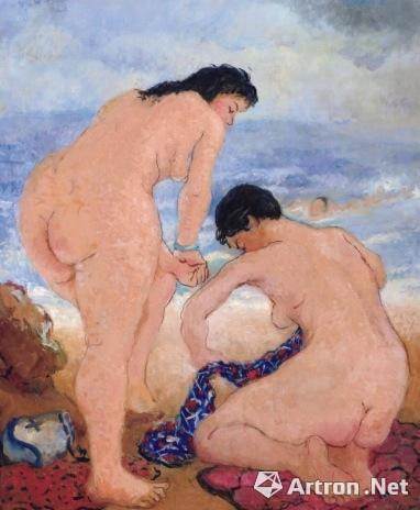 潘玉良 《海边三裸女》在2017嘉德香港五周年庆典拍卖中以1667.5万港币成交